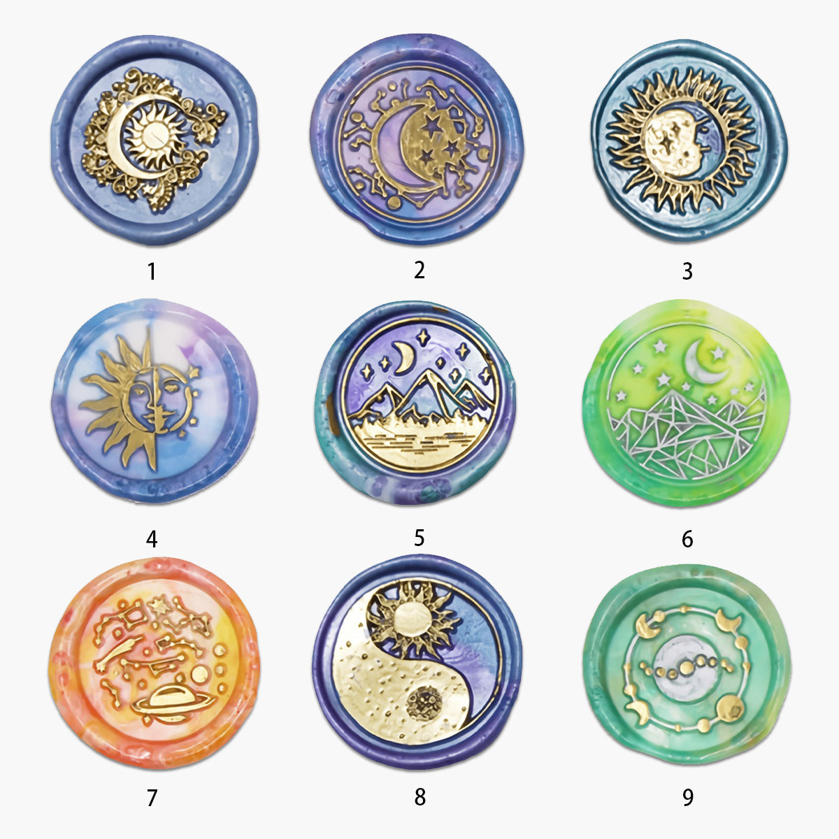 Sun & Moon & Stars Wax Seal Stamp (10 Designs)