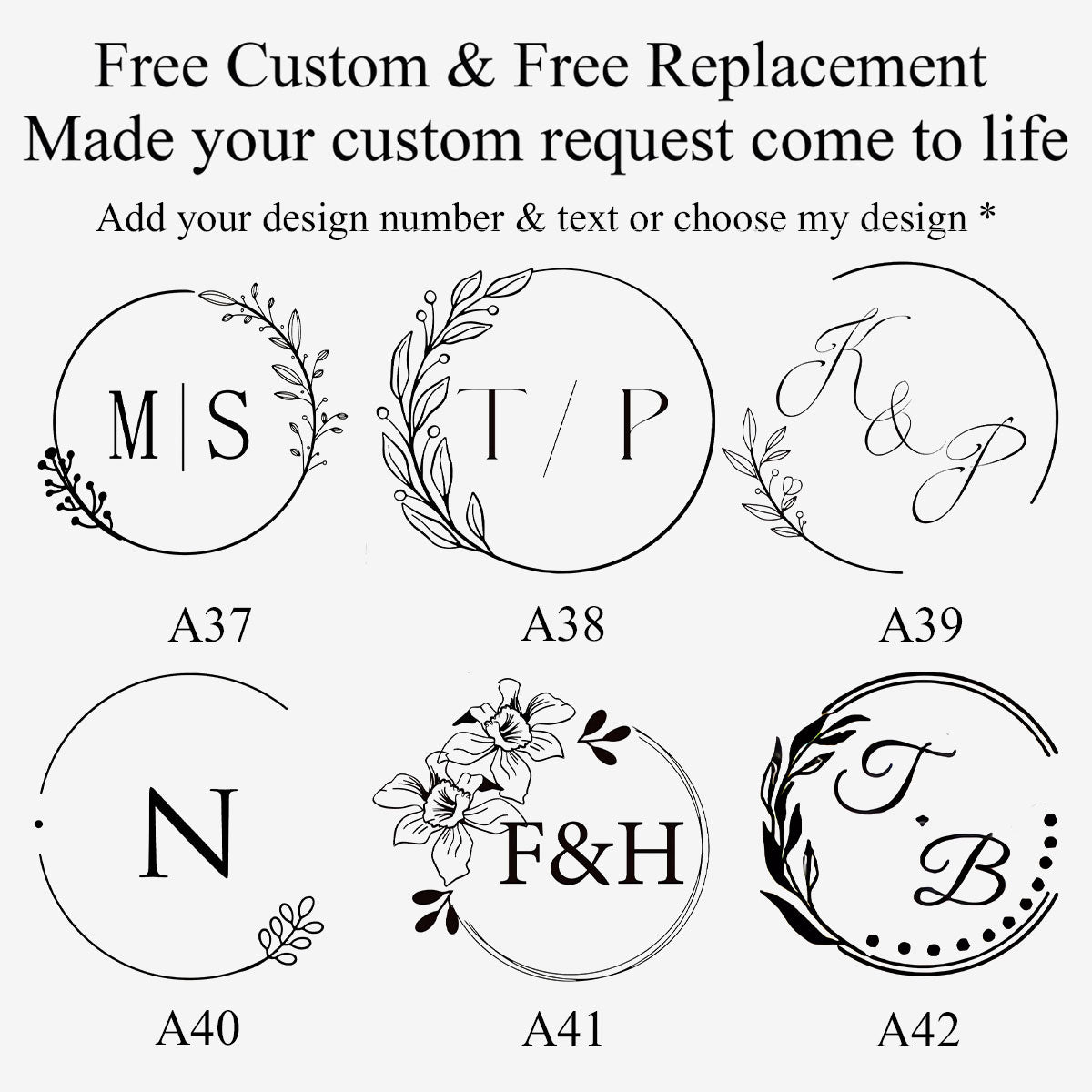 Custom Monogram Wax Stamp (12 Designs)