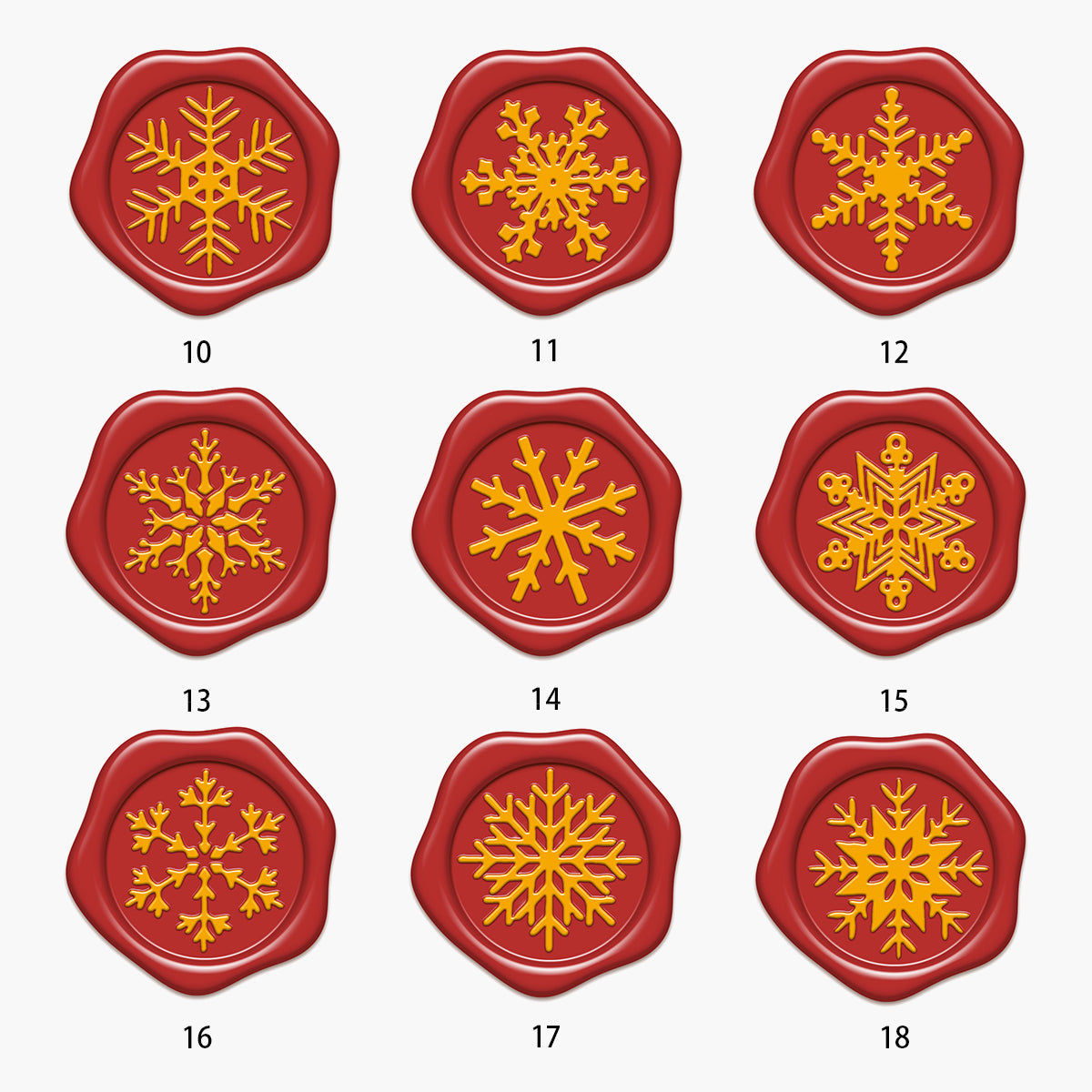 Snowflake 1 Wax Seal Stamp (18 Designs)