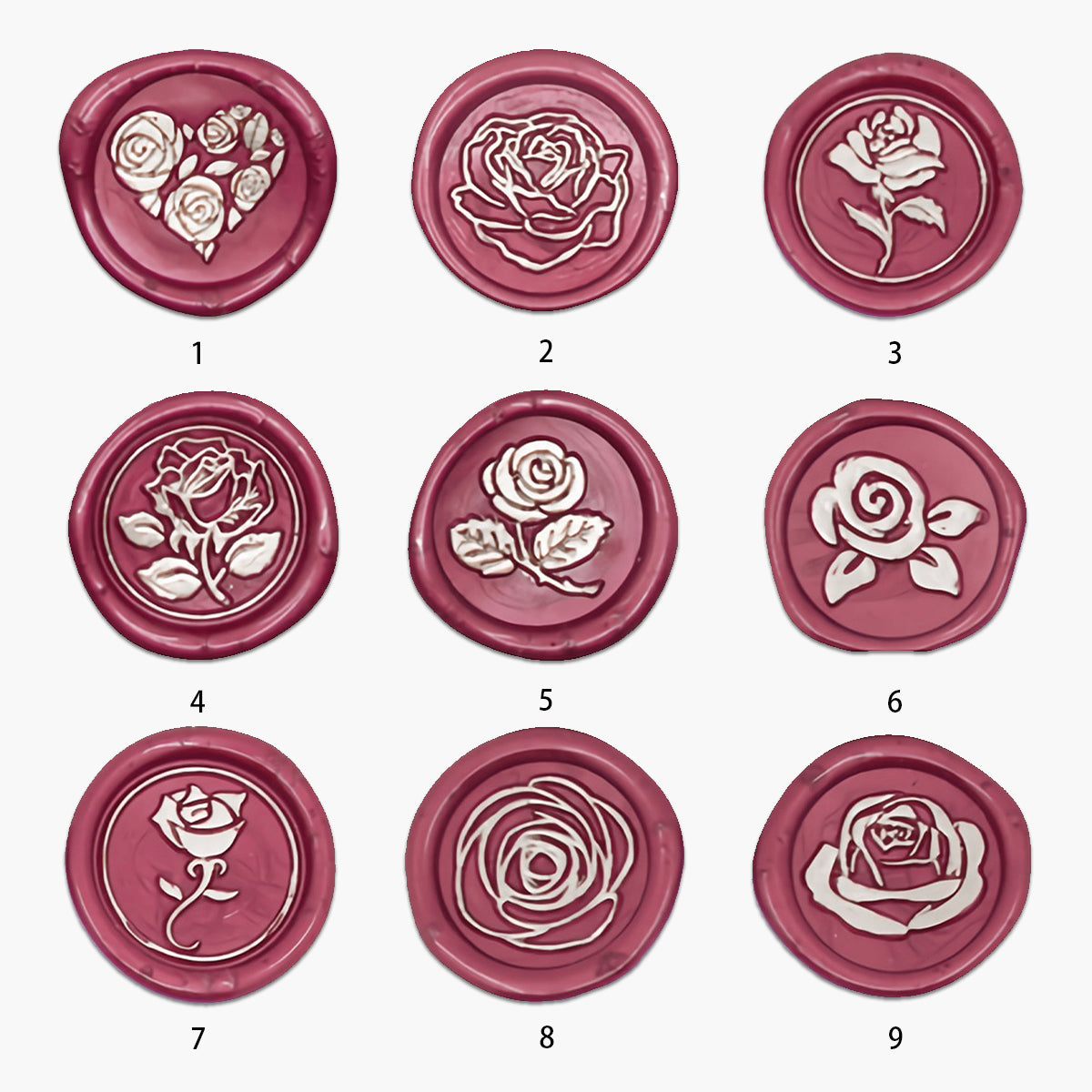 Rose Wax Seal Stamp (18 Designs)