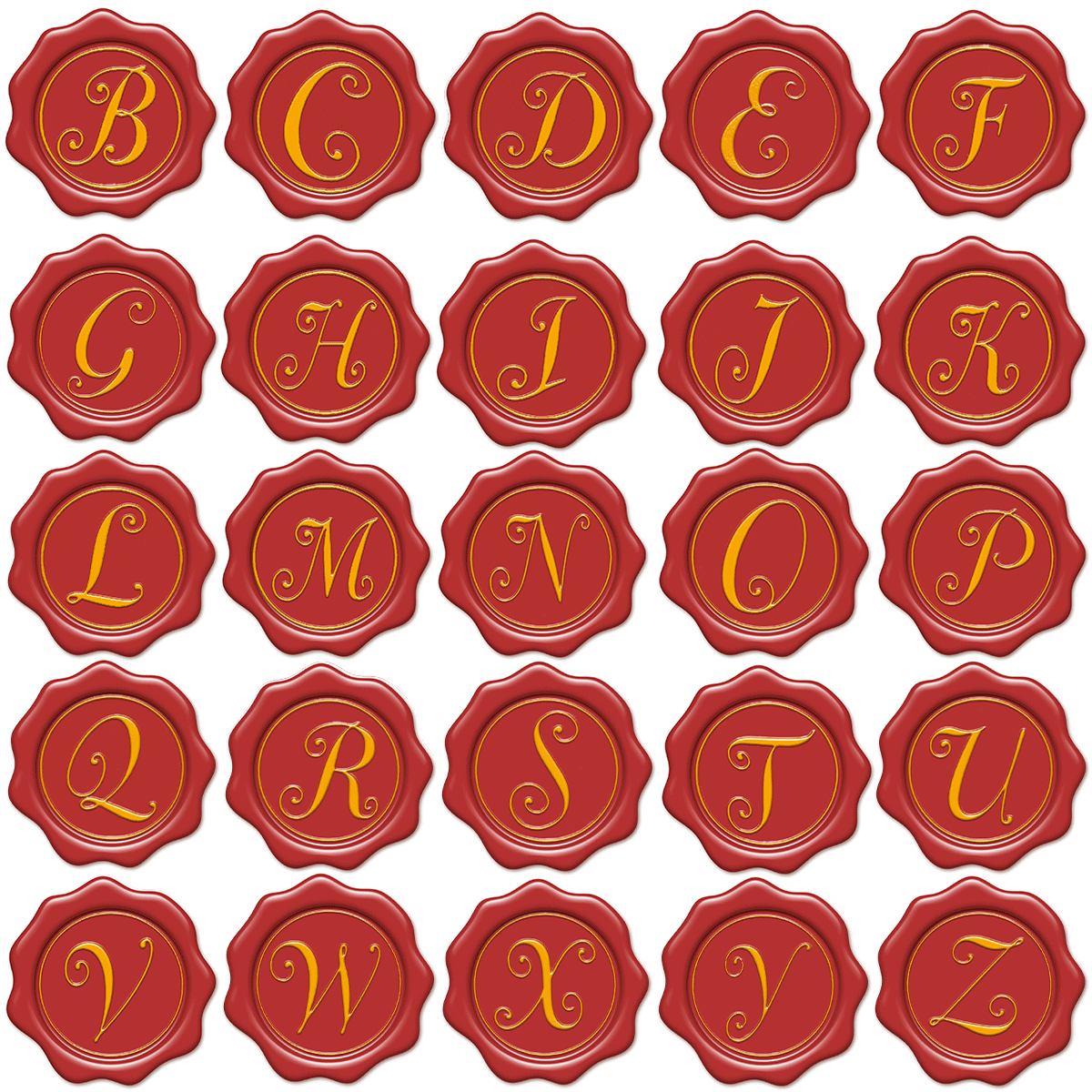Bodoni Letter A-Z Wax Seal Stamp  METGIFT 25 mm (0.98 in) ALL (A~Z) No Thanks