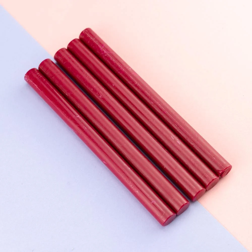 Rose Red Sealing Wax Sticks - 5 Sticks  METGIFT   